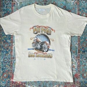 Women’s sz L Anine Bing off white short sleeve tshirt “Los Angeles”☀️